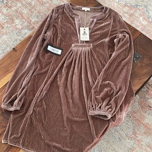 Easel Velvet Dress - Mocha